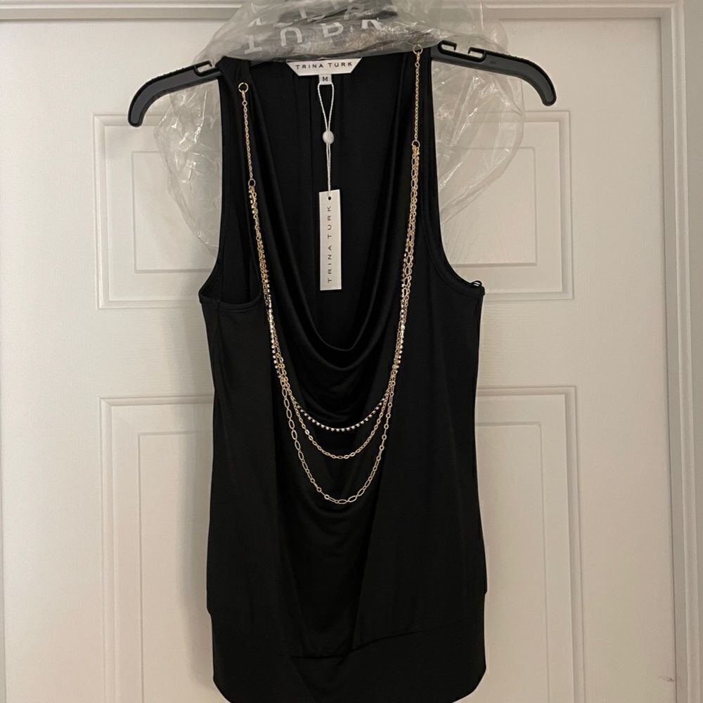 NWT TRINA TURK VANDA SULTRY SLEEVELESS TOP SIZE M - Picture 7 of 7
